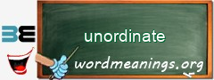 WordMeaning blackboard for unordinate